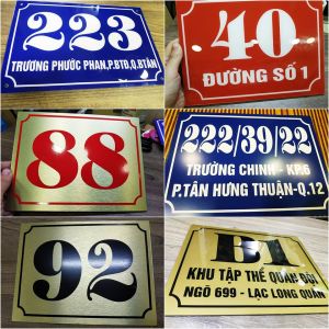 Biển số nhà bảng số nhà Mica thiết kế mẫu miễn phí theo yêu cầu