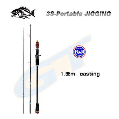 NEW PREDATOR Japan Fuji Guide jigging rod 1.8M/1.98M 3S portable travel rod Solid carbon fiber jigging saltwater slow jigging spinning rod baitcasting rod shrink rod