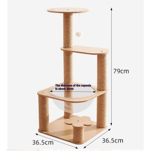 Cat Climbing Frame Vertical Cats Paw Column Multi-Layer Space Capsule Cat Nest Wear-Resistant Anti-Scratch Cat Climber