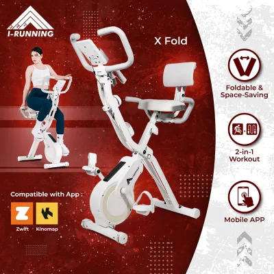 IRunning X Fold Exercise Bike ★ Adjustable Resistance ★ Home Gym Exercise Bike ★ Zwift Mobile APP