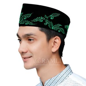 RAMLI Songkok Lukis ASOKA HIJAU AC Tinggi 9