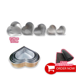 PROMO HARGA UNTUK ISI 5 UKURAN - CETAKAN LOYANG KUE WARU MOTIF HATI BAHAN ALMUNIUM
