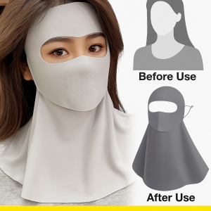 Drinkable Water Full Face Seamless Neck Sunscreen Mask