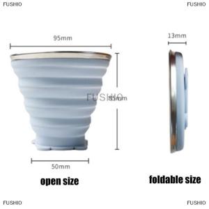 [COD] FUSHI0 Gấp cup có thể gập lại ráp Telescopic Silicone chai nước tách trà