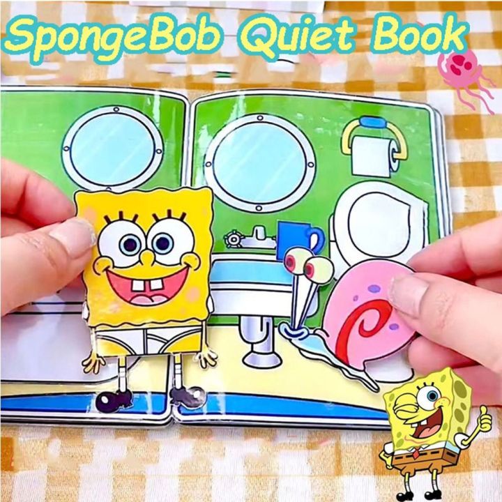 LANCE Homemade SpongeBob Quiet Book Busy Book Sticker Book Beanie Book ...