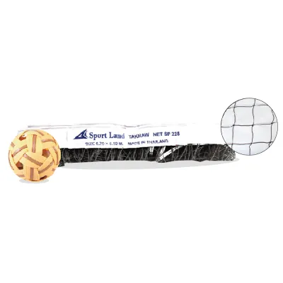 SPL Collection เน็ตตะกร้อ ตาข่ายตะกร้อ ตาข่าย Takraw Nylon Net 0.7x6.1M.1.5mm. SP228 BK/RD (220)