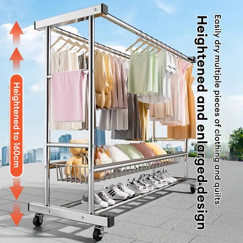 DOUBLE HOUSE Sampayan Stainless steel clothes drying rack Versatile Strong  load-bearing clothes rack Easy installation