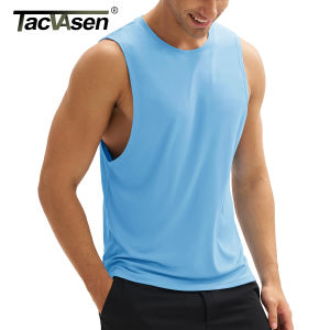 TACVASEN Summer Workout Tank Tops Mens Quick Dry Lightweight Sleeveless Shirts Gym Bodybuilding Muscle Tee Shirt Running Tee2026