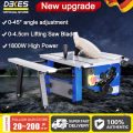 【Super Sale】DEKES Professional Table Saw machine for wood,8" 250mm1800W bench saw cutting machine with blade included ,can be 45 degree angle multifunctional small chainsaw woodworking machinery sawing wood panels power tools compatible with wood surfac. 
