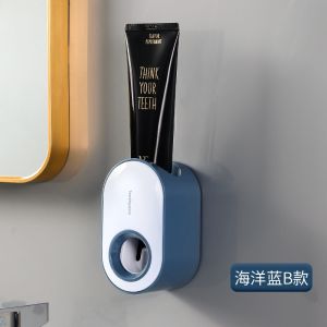 [Local Seller] Touchless Toothpaste Holder Dispenser Handsfree Toothbrush 自动挤牙膏器镜面免打孔牙刷置物架懒人挤牙膏