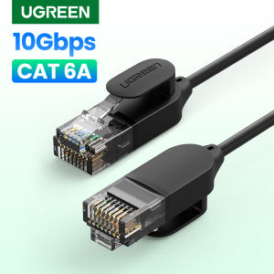 UGREEN Cat 6 A Ethernet Cable Slim Network Cable 4 Twisted Pair Patch Cord Internet UTP FTP Cat6 a Lan Cable Ethernet RJ45 Black 0.5/1/1.5/2/3/5/8/10M
