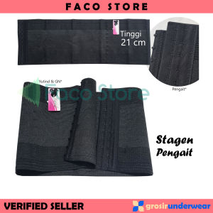 F92c Stagen 21cm Pengait - Korset Pelangsing Wanita GN Yutind - All Size - Hitam dan Ossy Cream - Faco Store