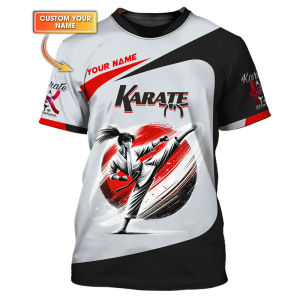 [Local Stock] VCC Fashion Karate Sports Mens T-shirt Funny Tiger Pattern 3D Customize Name Print Tees Casual O-neck Short Sleeve Summer Loose Top