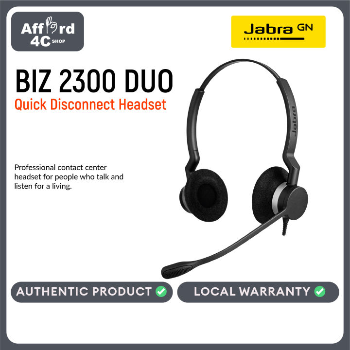 Jabra Biz 2300 Duo USB MS HD Voice (Part No. 2399-823-109) | Lazada PH