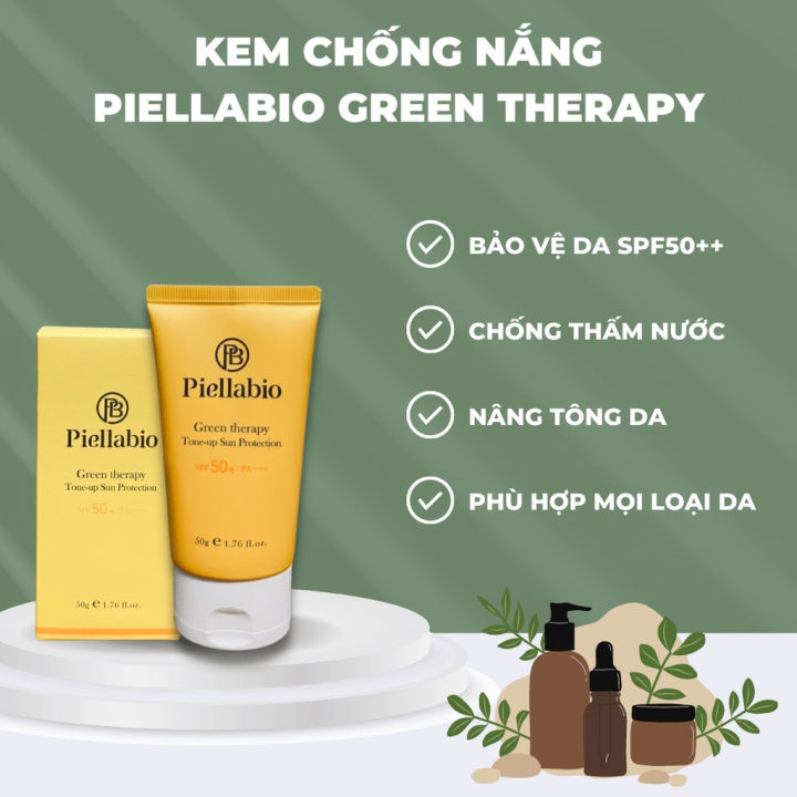 Kem chống nắng Piellabio - Tone-up Sun Protection / Green therapy nâng ...
