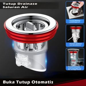 DADIDU Tutup Saluran Drainase Pembuangan Air Anti Banjir Kecoa - Saringan Air Anti Mampet Penutup Lubang Saluran Air Kamar Mandi WC Wastafel Plug Silikon Seal Buka Tutup Otomatis