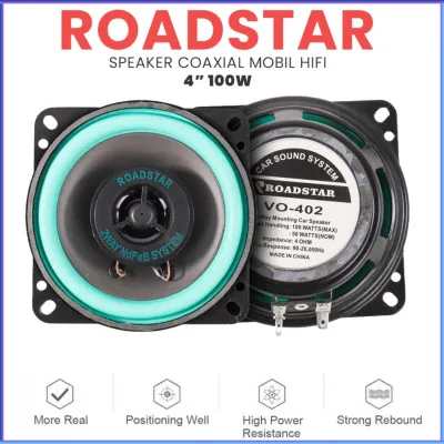 PENGIRIMAN CEPAT ROADSTAR Speaker Coaxial Mobil HiFi 4 Inch 100W 1 PCS VO 402 / speaker pintu mobil full bass komplit 4 inch super