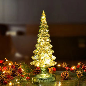 （SG Seller）LED Glass Christmas tree handmade special interior decoration