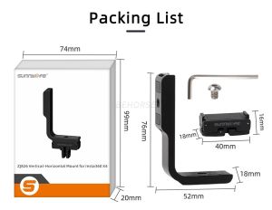 20240630 Sunnylife Magnetic Bracket For Insta360 X5 X4 With Magnetic Adapter L-shaped Horizontal Vertical Aluminum Alloy Mount For Insta360 X5 X4 Accessories