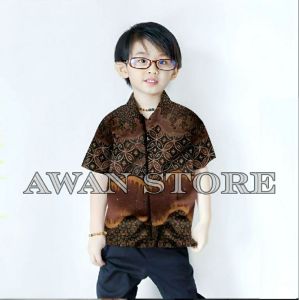 TERBARU Couple sweet Batik Premium Kemeja batik ayah dan Batik anak cowok BATIK Merah Bata Terakota