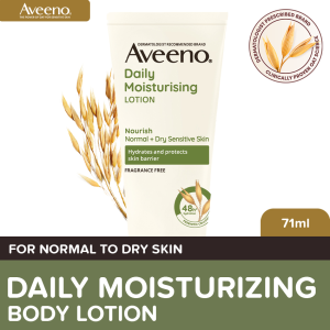 Aveeno Daily Moisturizing Body Lotion 71ml - Moisturizing Lotion for Normal to Dry Skin Sensitive Skin