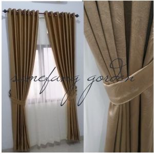 Gorden Jendela Pendek Blackout import Model Smokring 12 Ring Motif Terbaru/hordeng jendela minimalis