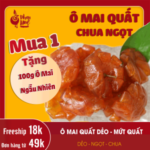 [Ăn Thử] - Ô Mai Xí Muội Quất Dẻo Chua Ngọt Hà Nội - Phan Huệ Đặc Biệt (100g). Quất Tươi Chọn Lọc. Ăn Là Nhớ. Đặc Sản Hà Nội