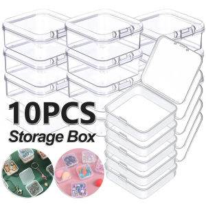 10/20PCS Clear Clamshell Organizer Boxes Mini Storage Containers for Jewelry Earplugs Office Pins Stationery
