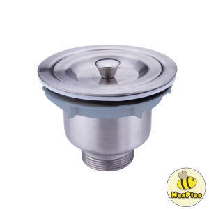 MaxPlus Stainless Steel Sink Drain Strainer Kit Kitchen Drain Assembly with Metal Knob Basket Stopper