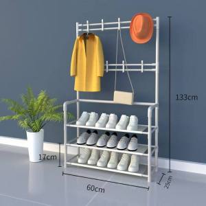 Multifunction Rack | Hanging Rack Storage Shelf | Cabinet Clothes Shoe Rack Coat Rack | Rak Kot | Hat rack black | White Single/Double row style