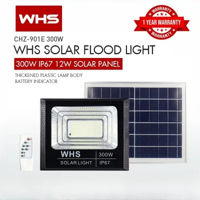 WHS 1 Year Warranty 300W Solar Led Outdoor Flood Light Street Lamp IP67 Waterproof With Remote CHZ-901E