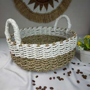 Keranjang Serbaguna Anyaman Seagrass Bulat Diameter 30 cm