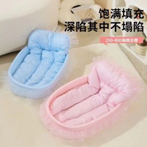 Cat litter universal in all seasons super soft winter warm cat litter princess wind kitten litter fully surrounded pet bed three-piece set