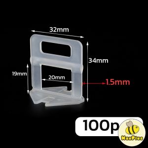 MaxPlus 100Pcs Insert Wedge Tile Leveler Systemy Transparent Clips For Stone Installation Use