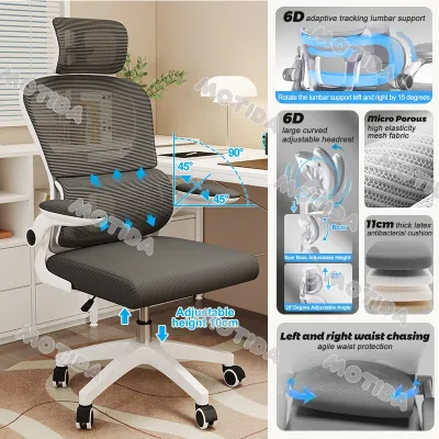 【24 Hours Shipped】Office Chair Mesh Ergonomics Chair Gaming Chair Comfort Korean Mesh Chair Computer chair With Footrest