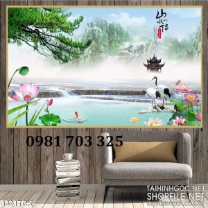 Gạch tranh tùng hạc trang trí đẹp