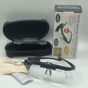 BESTOURO USB Rechargeable Reading Glasses Magnifier HD With LED Magnifying Glasses Portable 1.5X 2.0X 2.5X 3.5X 4.5X Illuminated Magnifier For Reading Reparing