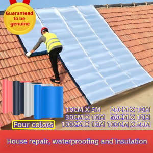 T Ming store Color steel tile waterproof self-adhesive membrane roof leak repair strong butyl waterproof heat insulation waterproof tape sticker