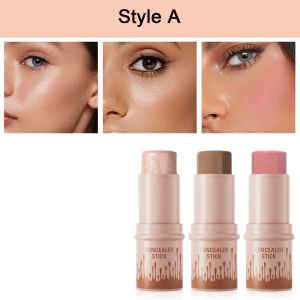 GUAIP 3Pcs Natural Matte Contour Stick Set Three-Dimensional Multi-color V-face Shaping Contour Pen Multifunctional Brightening Modify Concealer Pen Modify Concealer