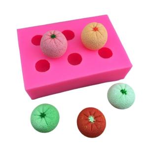 Nonstick Tangerine Silicone Molds 6 Cavity Tangerine Shape Silicone Molds for Chocolate Ice Creams and Baking