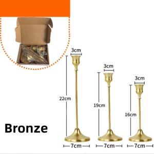 BERMA BABY 3PCS Vintage Candle Holder Stand Nordic Style Metal Iron Candlestick Wedding Party Candlestick Rack