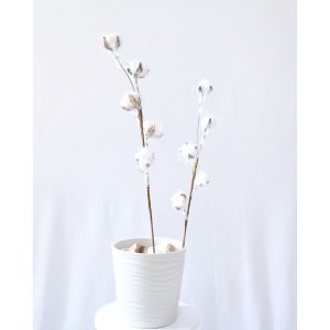 CAVIAR WEAR BUNGA KAPAS 5 KUNTUM PUTIH BUNGA DEKORASI BUNGA ARTIFICAL AKSESORIS DEKORASI BUNGA HIAS