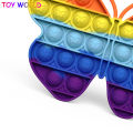 Pop it fidget toy butterfly shape light pink cheap Push Pop Pop Bubble Sensory Stress Relief Special Needs Silent Classroom simple dimple fidget toy. 