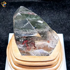 Collectors Grade Green Phantom Pyramid Thousand Layers Raw Polish Quartz Display