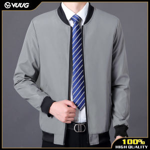 VUUGแจ็คเก็ตของผู้ชายขนาดใหญ่เบสบอลปกแฟชั่นซิปฤดูหนาวแจ๊กเก็ตเสื้อกันลมธุรกิจ (M-5XL)