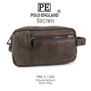 TAS TANGAN - HANDBAG PRIA - TAS TANGAN KULIT PAKAI PIN - DOMPET P88-3