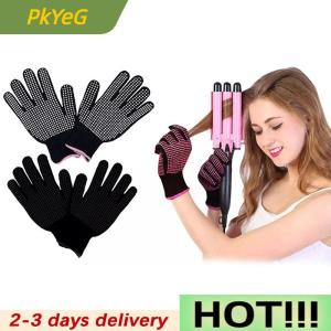 PkYeG 1PC New Double-sided Hair Straightener Perm Curling Hairdressing Heat Resistant Finger Glove Hair Salon Tools Thermal Styling Gloves