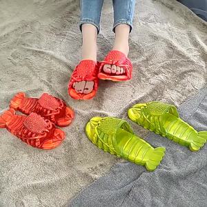 [Free Shipping] Crayfish Summer Slippers Unique And Creative Thick-Soled WomenS Beach Funny Sandals Outdoor Waterproof Non-Slip Bathing And Home Shoes