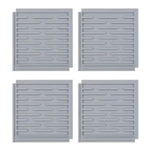 Nonslip Silicone Drying Mat Set For Countertops Spliceable Design Drain Pad with Grooves For Hot Cookware Tableware