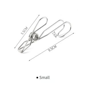 Small Stainless Steel Clip Clothes Hook Hang Hangers Bathroom Multifunctional Clothes Windproof Drying Rack Household Storage Clothespins